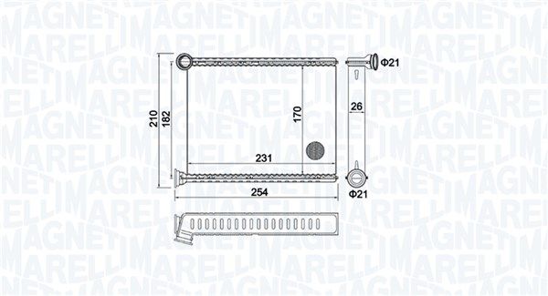 350218473000 MAGNETI MARELLI Hőcserélő, belső tér fűtés