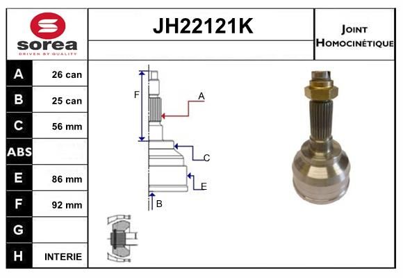 KIT CV JOINT AVEC KR170 - 626