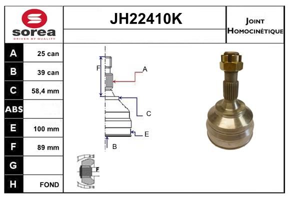 KIT CV JOINT AVEC KR124 - 407