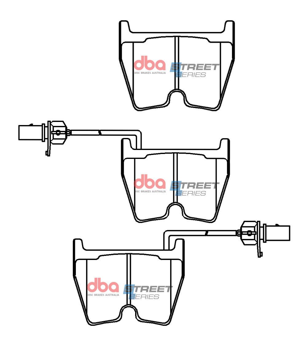 DBA SS STREET SERIES BRAKE PADS [  Audi A6 / A7 / A8 2010 ( 8 Pad Set ) -> F ] - TecDoc Only