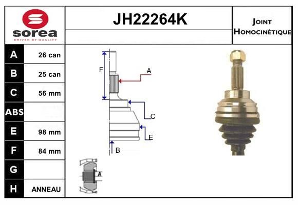 KIT CV JOINT AVEC KR053 - 9000