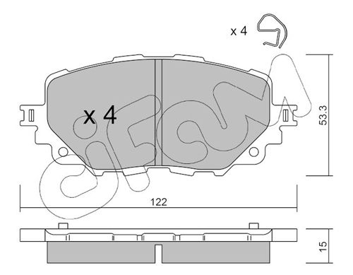 Brake Pad Set, disc brake 822-1086-0