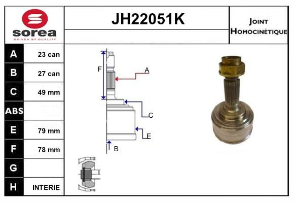 KIT CV JOINT AVEC KR043 - JAZZ