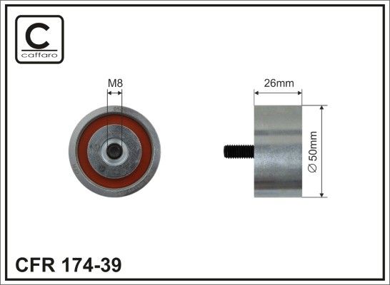 Deflection/Guide Pulley, V-ribbed belt 174-39