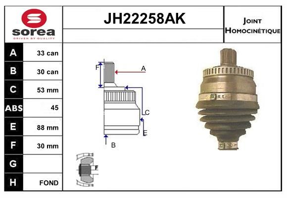 KIT CV JOINT AVEC KR089 - A4-A4 AVA