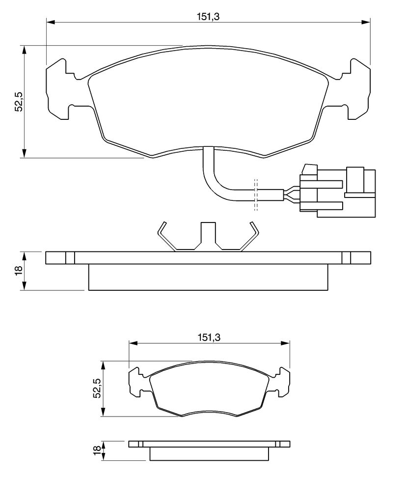 Bremsbelagsatz, Scheibenbremse