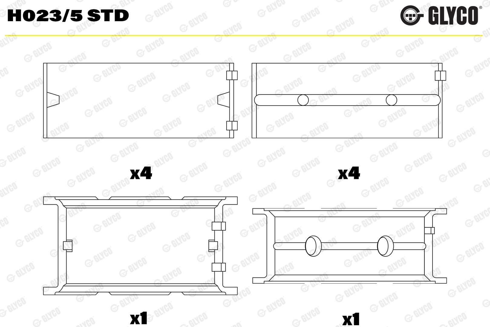 GLYCO H023/5 STD - Kurbelwellenlager