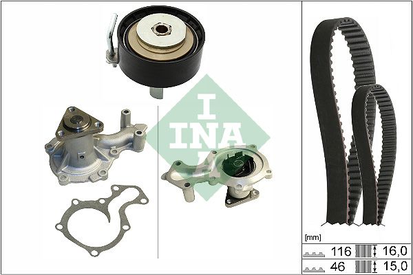 Schaeffler INA 530 0745 30 Water Pump & Timing Belt Kit