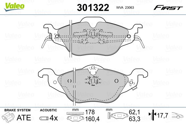 Brake Pad Set, disc brake 301322