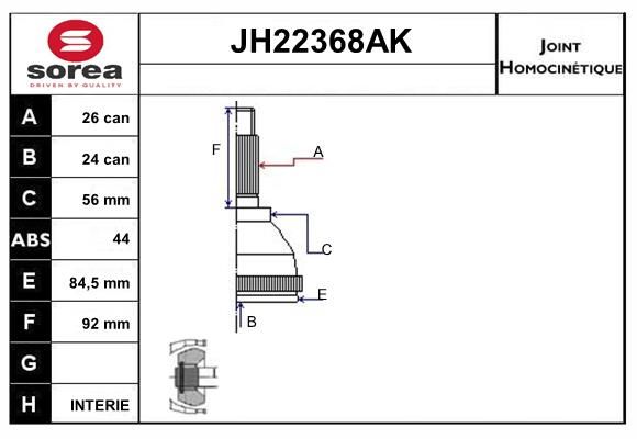 KIT CV JOINT AVEC KR113 - MAZDA 323