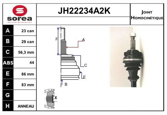 KIT CV JOINT AVEC KR089 -