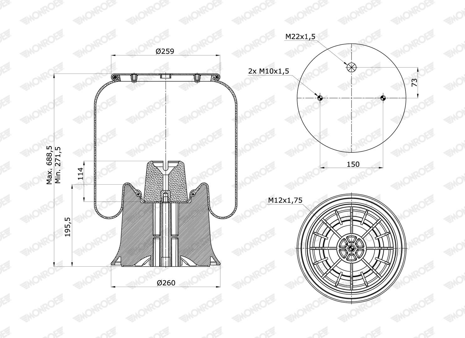 Cubrepolvo, suspensión neumática