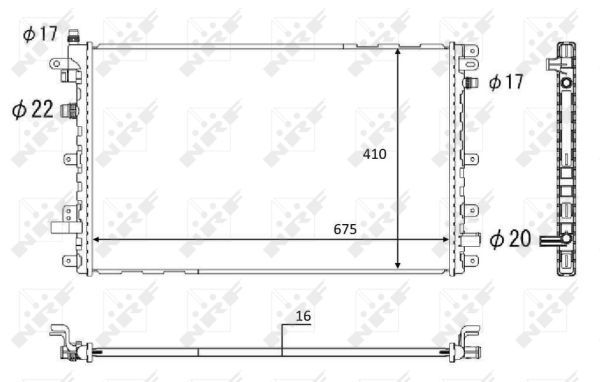 NRF 58569 Radiator, traction battery