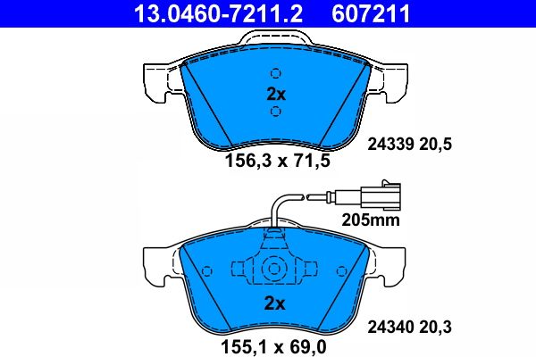 Brake Pad Set, disc brake 13.0460-7211.2