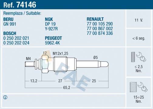 Glow Plug 74146