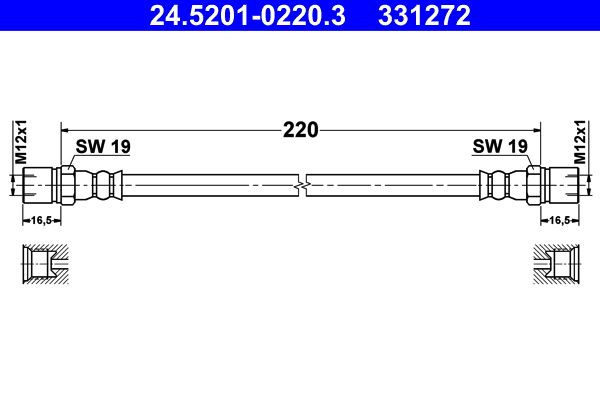 24.5201-0220.3 ATE fékcső