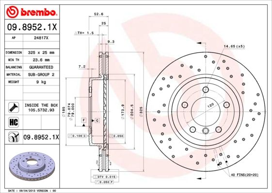 Brake Disc 09.8952.1X