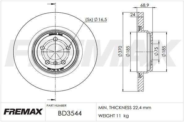 BD-3544 FREMAX féktárcsa