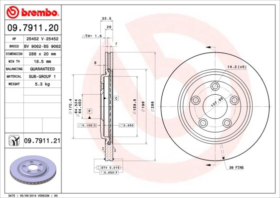 Brake Disc 09.7911.21