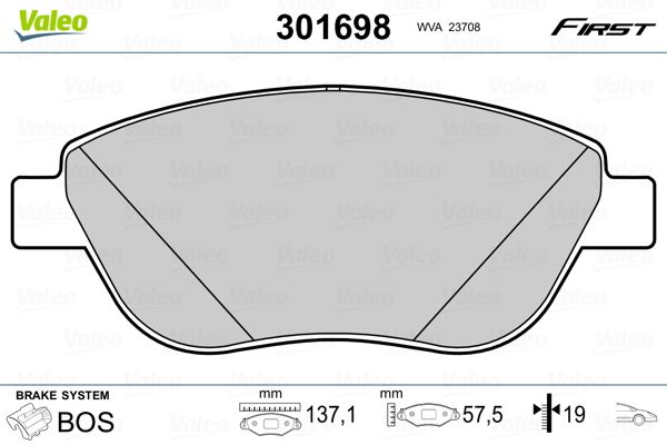 Brake Pad Set, disc brake 301698