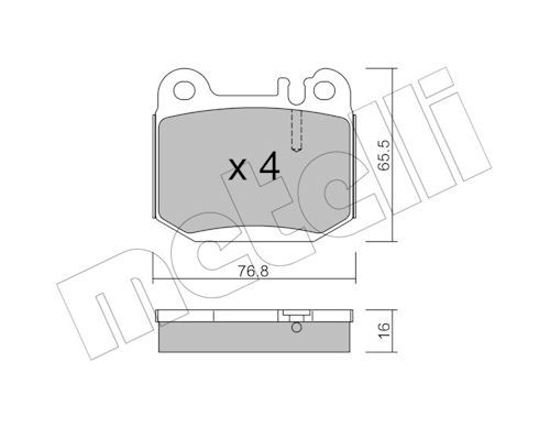 METELLI 22-0564-0 - Bremsbelagsatz, Scheibenbremse