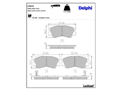 DELPHI LP633 - Bremsbelagsatz, Scheibenbremse