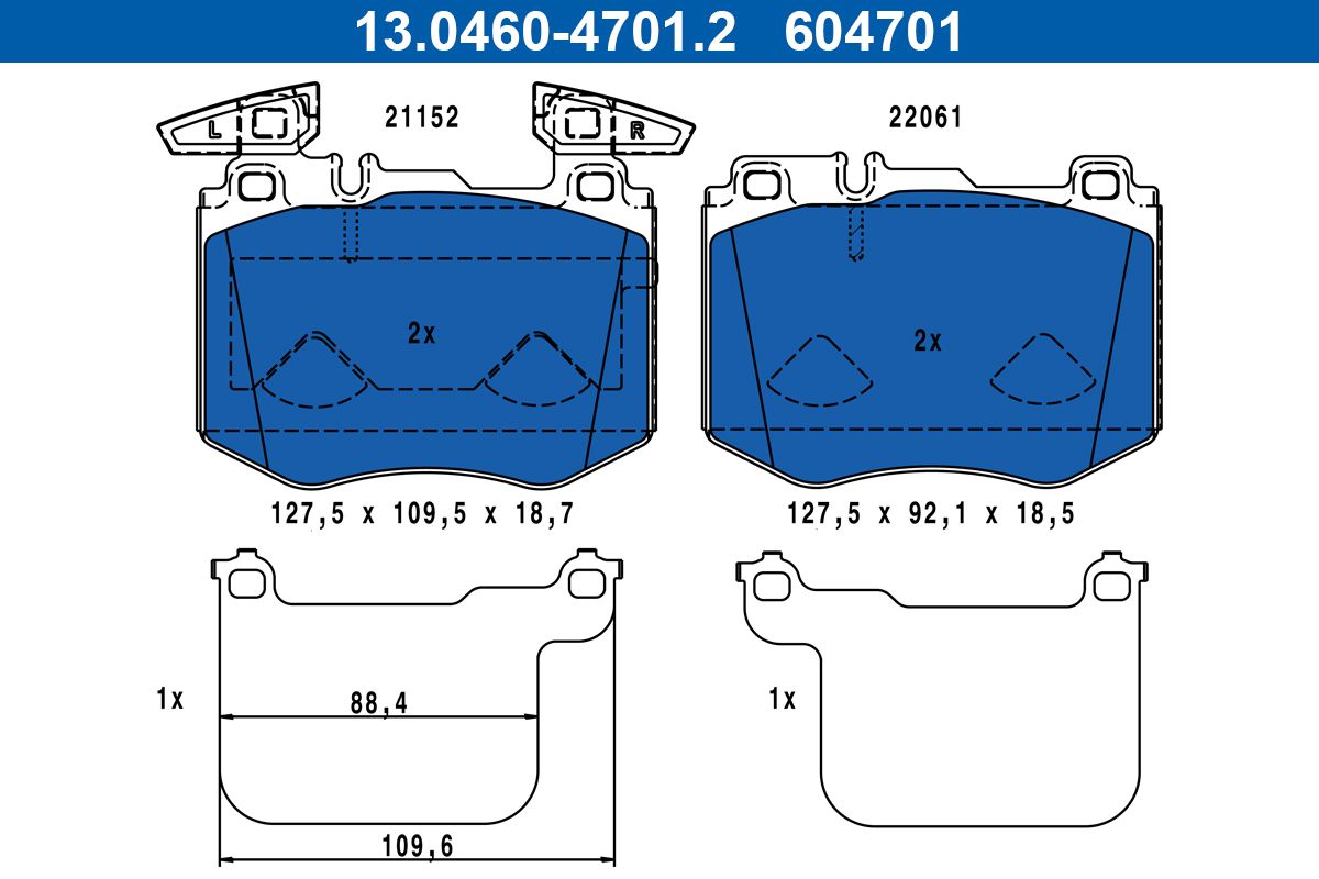 Brake Pad Set, disc brake 13.0460-4701.2