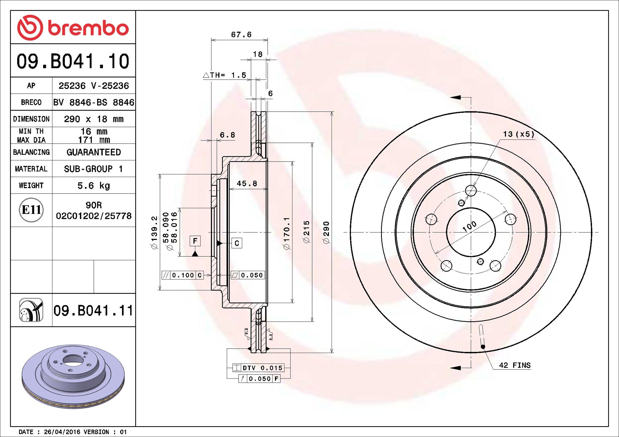SUBARU FORESTER 2.0 02-08 (RR) - TecDoc 1
