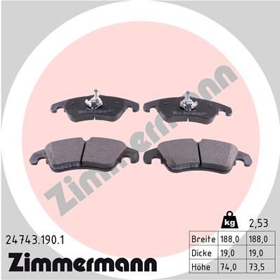 Brake Pad Set, disc brake 24743.190.1