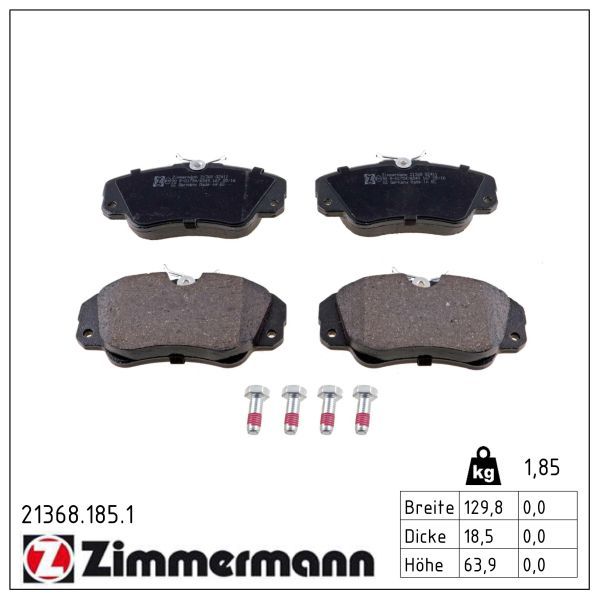 ZIMMERMANN 21368.185.1 - Bremsbelagsatz, Scheibenbremse