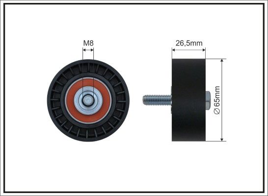 Deflection/Guide Pulley, V-ribbed belt 13-58