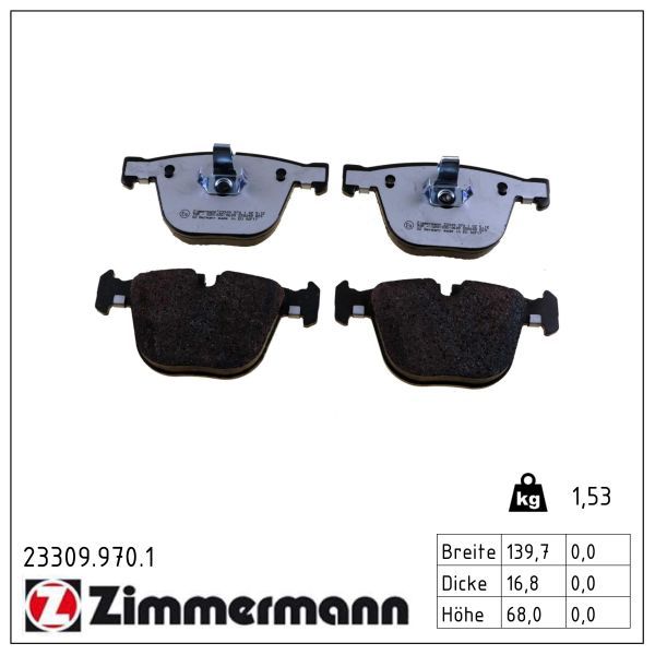Zimmermann 23309.970.1 Bremsbelagsatz, Scheibenbremse