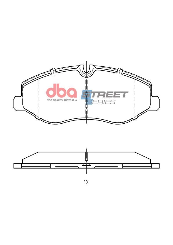 DBA SS STREET SERIES BRAKE PADS [ MERCEDES BENZ VITO VAN 119 - 2015 - ON F ] - TecDoc Only
