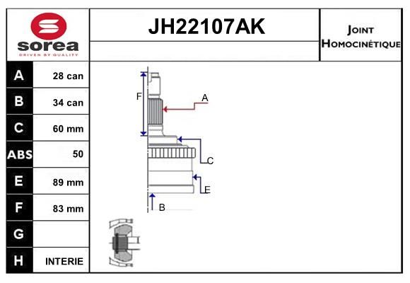 KIT CV JOINT AVEC KR026 - LEGENDE