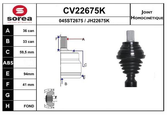 Gelenksatz, Antriebswelle