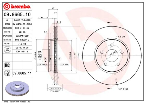 Brake Disc 09.8665.11