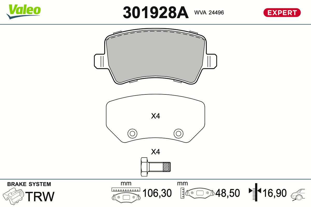 Bremsbelagsatz, Scheibenbremse