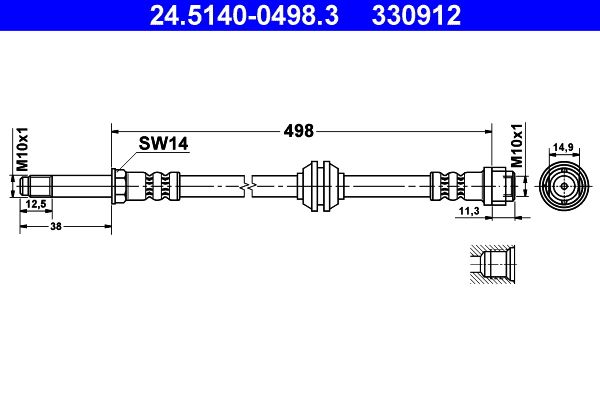 Brake Hose 24.5140-0498.3