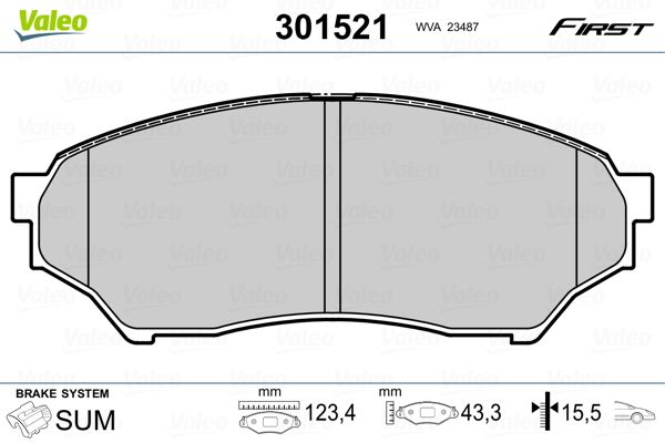 Brake Pad Set, disc brake 301521