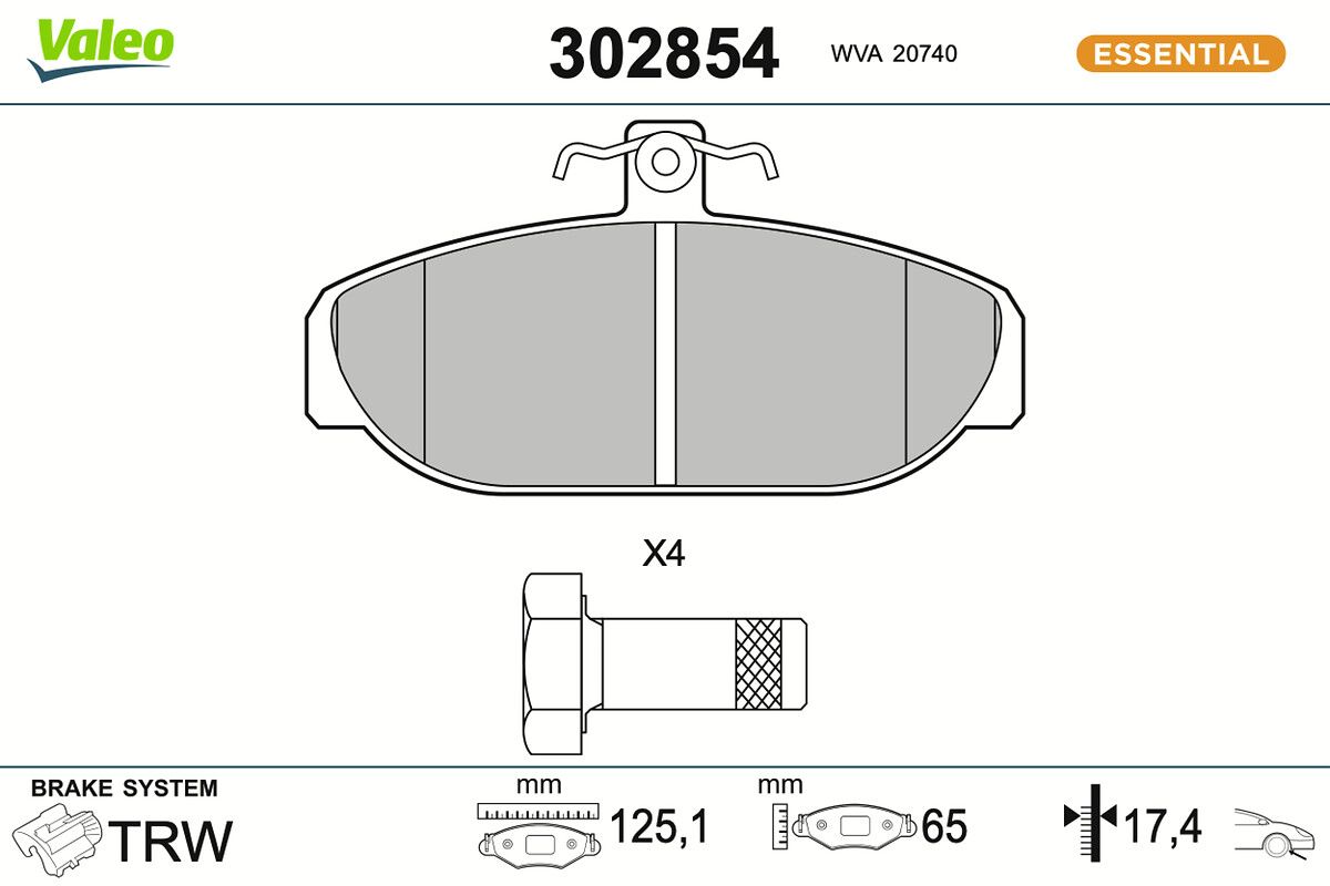 Bremsbelagsatz, Scheibenbremse
