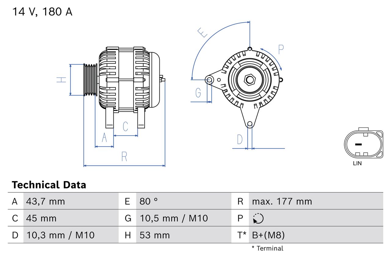 0 986 086 700 BOSCH generátor