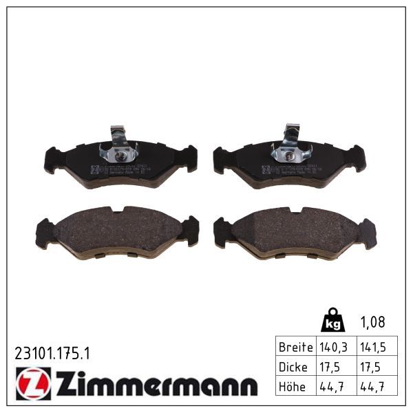 ZIMMERMANN 23101.175.1 - Bremsbelagsatz, Scheibenbremse