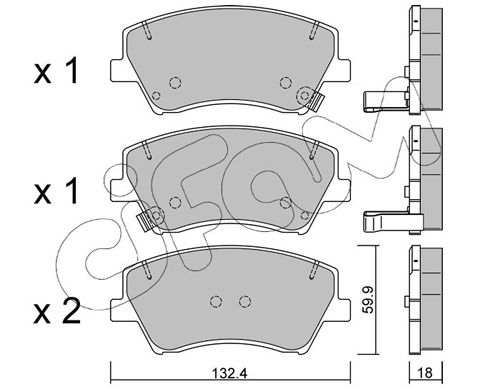 Brake Pad Set, disc brake 822-1092-0