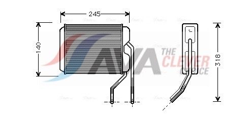 DWA6026 AVA QUALITY COOLING ** CLEVER FIT ** Hőcserélő, belső tér fűtés