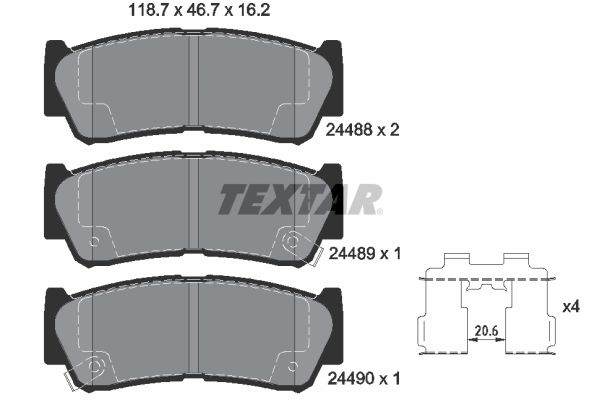 Brake Pad Set, disc brake 2448801