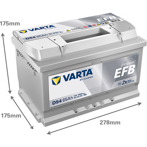 VARTA Dynamic EFB D54 | 12V 65Ah 650A | Start-Stopp Autobatterie VARTA Dynamic EFB D54 | 12V 65Ah 650A | Start-Stopp Autobatterie
