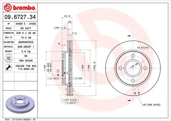 Brake Disc 09.6727.34