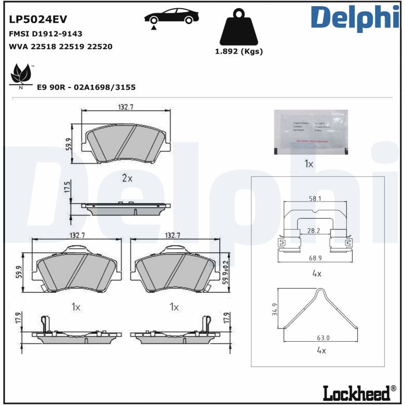 Brake Pad Set, disc brake LP5024EV