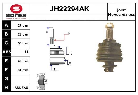 KIT CV JOINT AVEC KR116 - ALFA 164