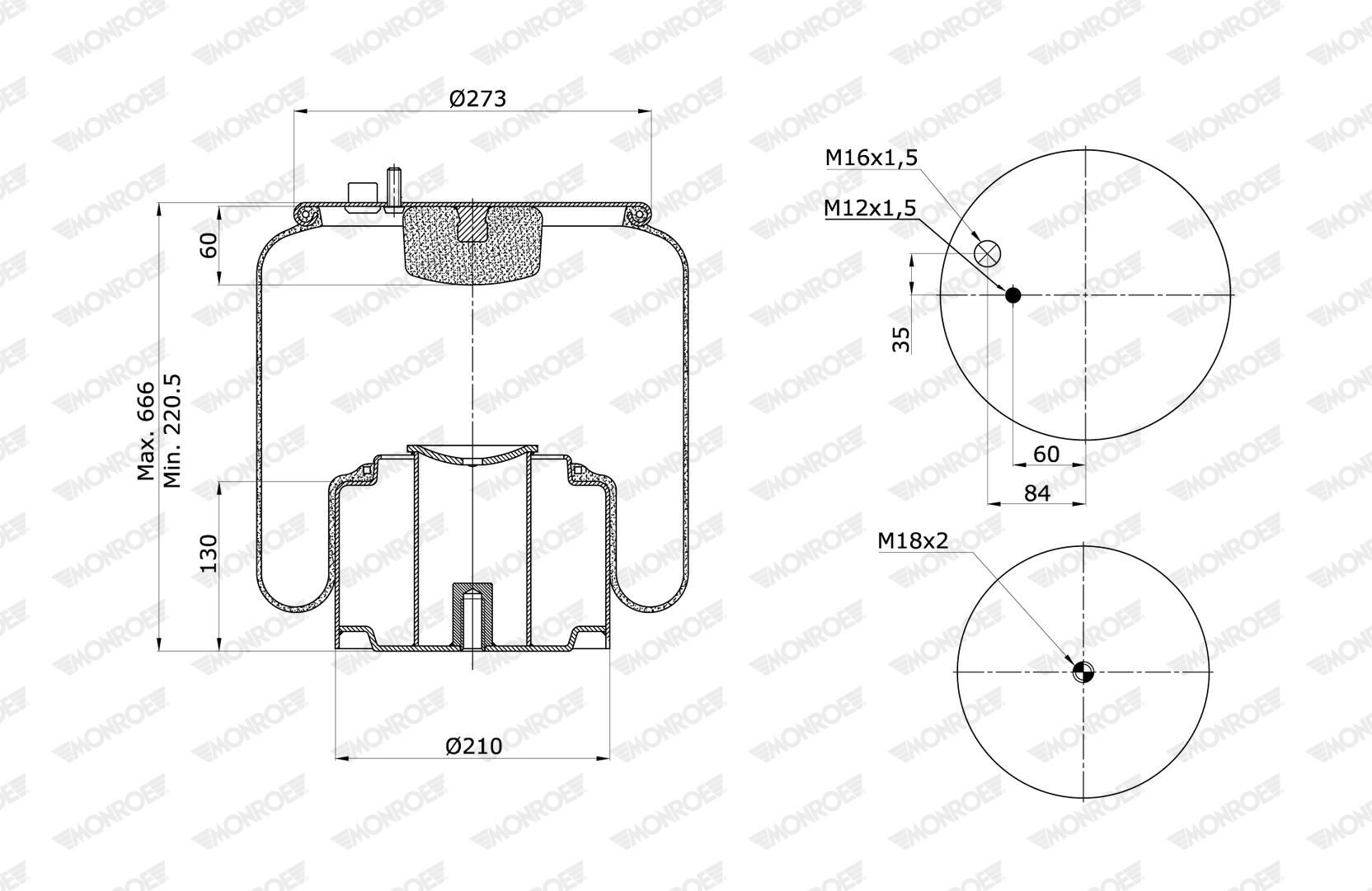 Cubrepolvo, suspensión neumática
